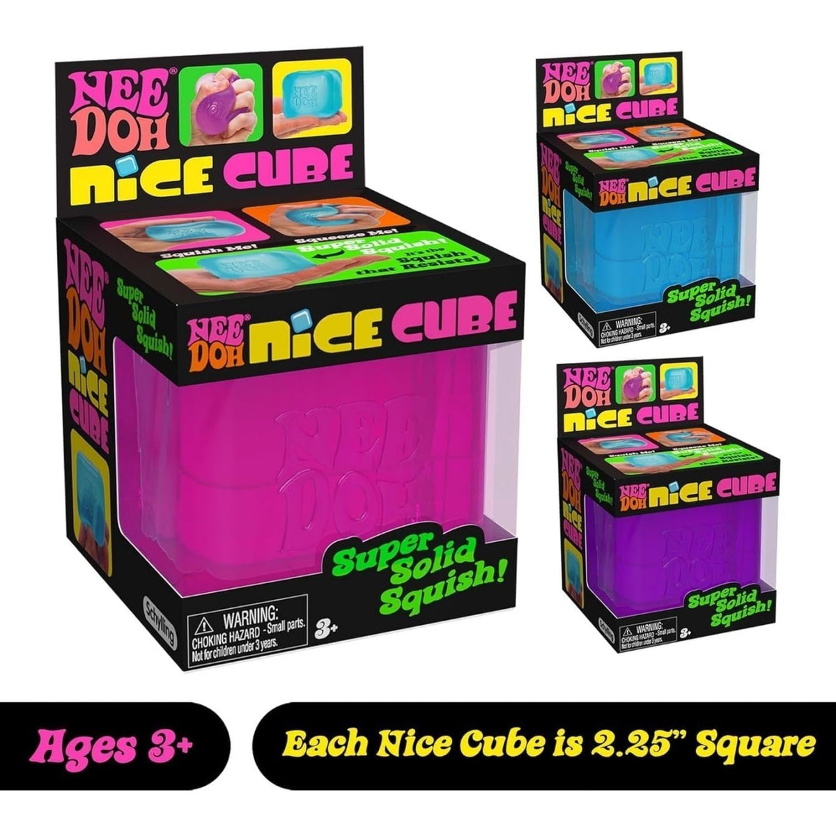 NeeDoh Nice Cube – Solid Squish – 2.25′′ Cube